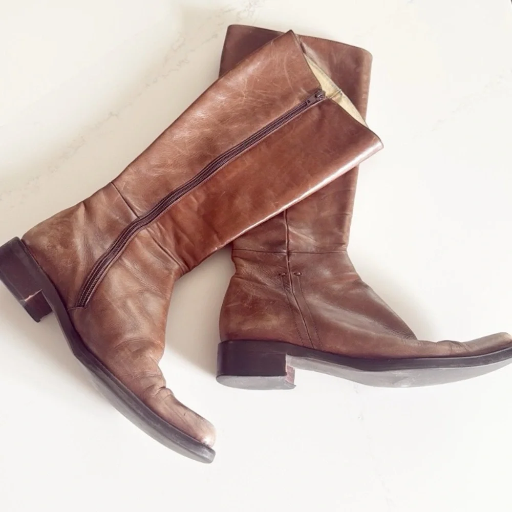 BLAY Brown Leather Knee-High Boots